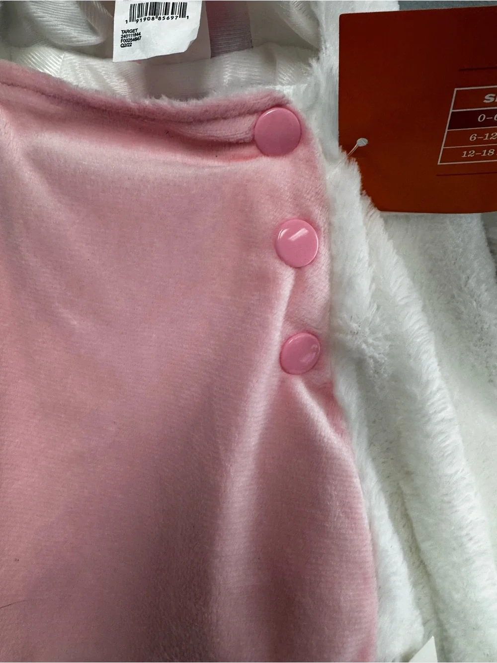 Infant Plush Unicorn Hooded Costume - White & Pink 0-6 months